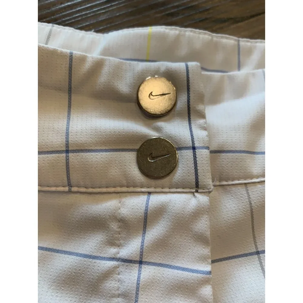 Nike Golf Dri-Fit Shorts Mens Medium Plaid Lightweight Snap Button‎